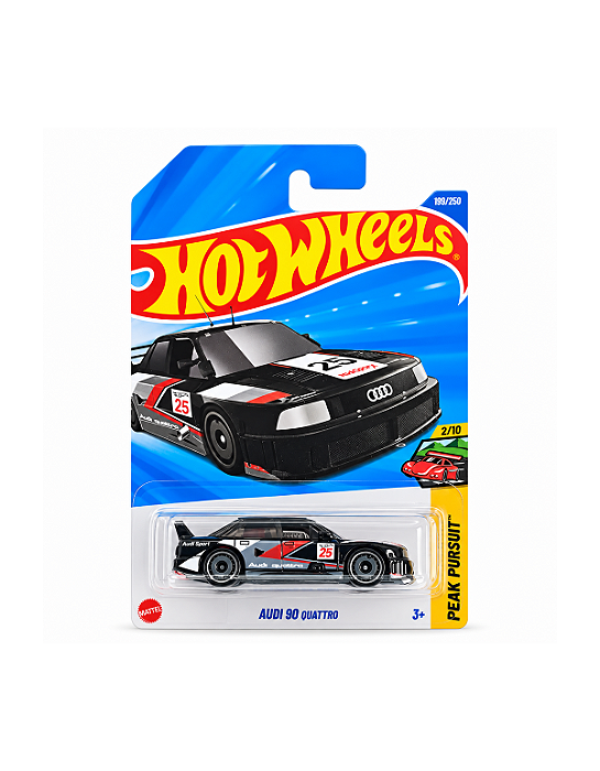 Hot Wheels Audi 90 Quattro Preto – Mainline 2025