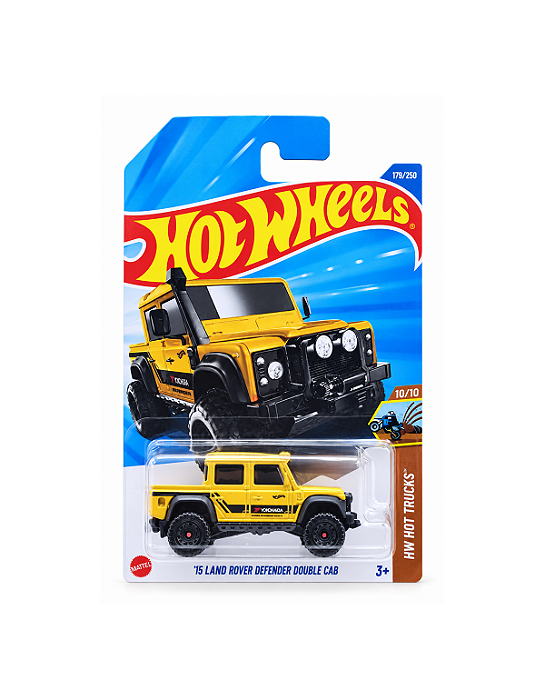 Hot Wheels ’15 Land Rover Defender Double Cab Amarela – Mainline 2025