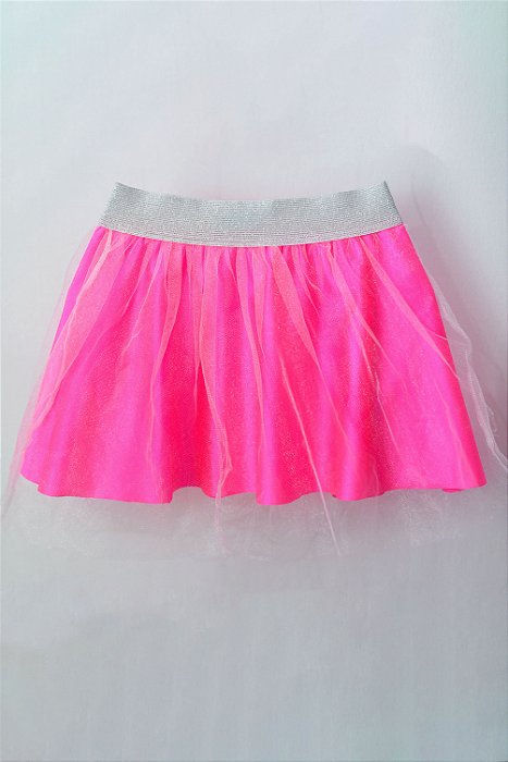 saia de tule neon infantil