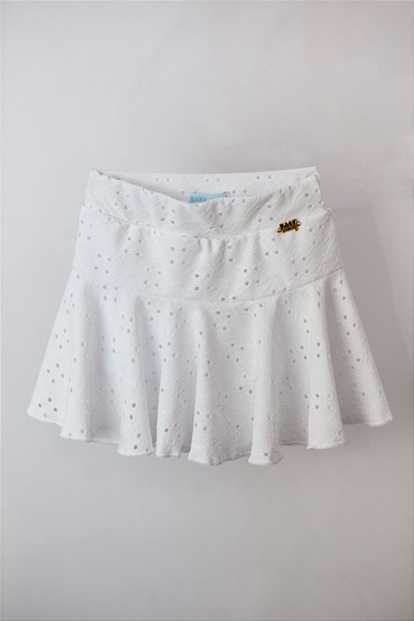 short saia branco infantil