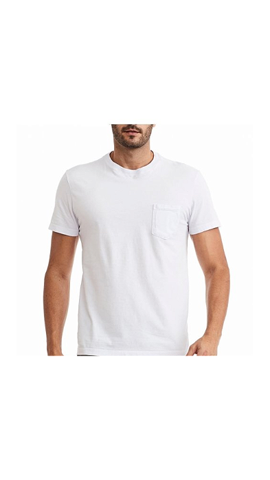 Camiseta masculina com bolso branco