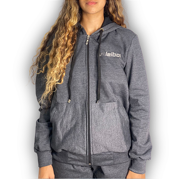 MOLETOM VOLLEYBALL -  CINZA - ZÍPER (unissex)