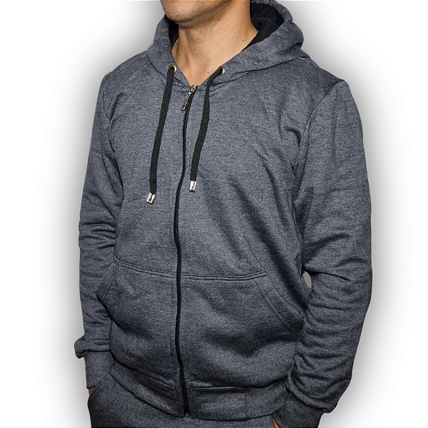 MOLETOM VOLEIBOL -  CINZA - CANGURU (unissex)