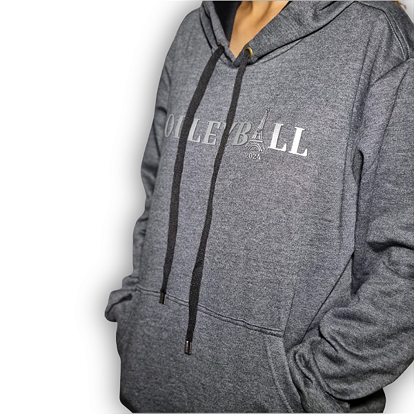 MOLETOM VOLEIBOL PARIS 2024 -  CINZA - CANGURU (unissex)