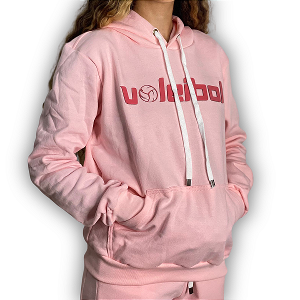 MOLETOM VOLEIBOL  -  ROSA – CANGURU (unissex)