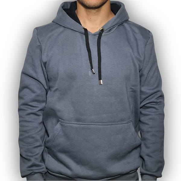 MOLETOM -  CINZA AÇO – CANGURU (unissex)