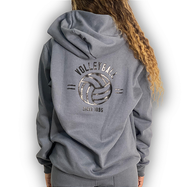 MOLETOM VOLLEYBALL -  CINZA AÇO - ZÍPER (unissex)