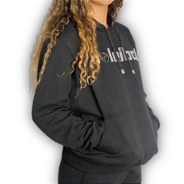 MOLETOM VOLEIBOL -  PRETO - CANGURU (unissex)