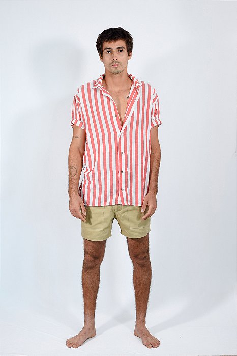 CAMISA LISTRAS VERMELHA