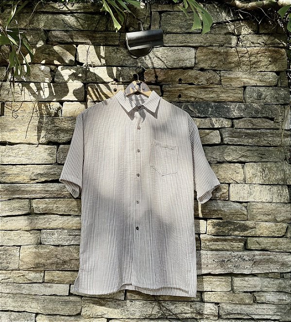 CAMISA LISTRAS MARROM