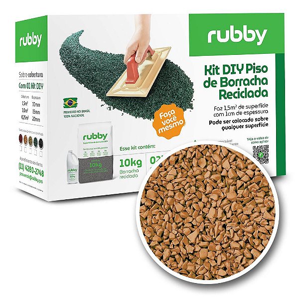 Kit DIY Piso de Borracha Reciclada | Laranja Tijolo