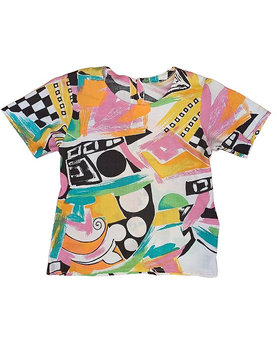 Blusa Vintage de Algodão Artsy Colors