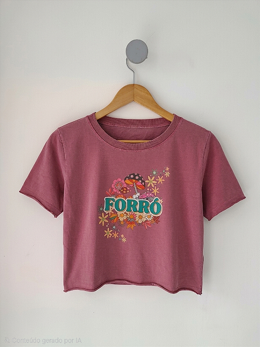 Cropped estonado -Forró Florido