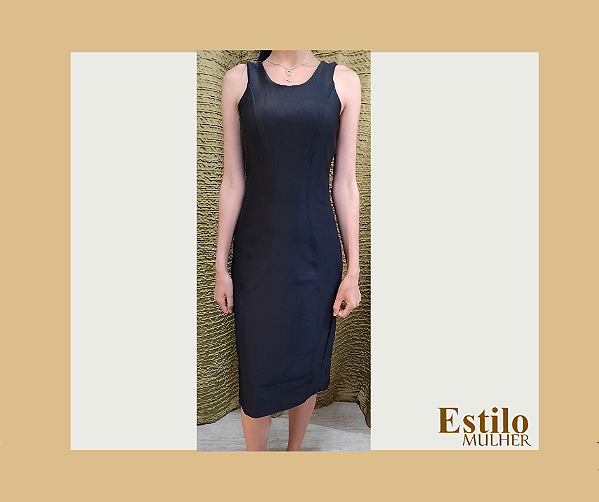 vestido preto tubinho
