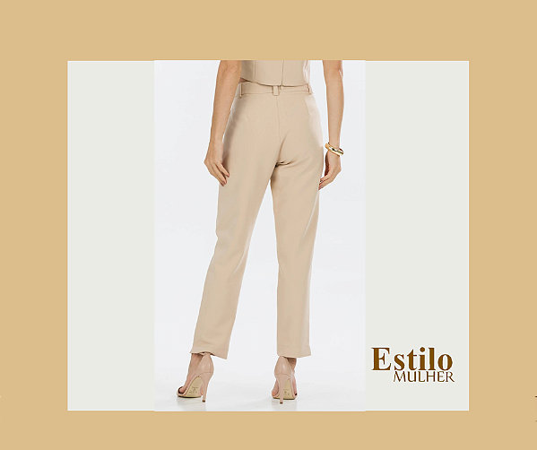 Calça bege alfaiataria