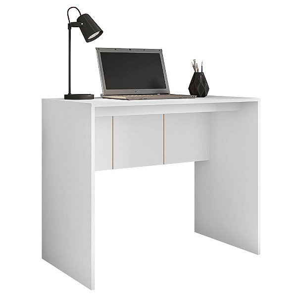 Mesa Para Computador Escritório 90 Cm Cubic Branco Caemmun