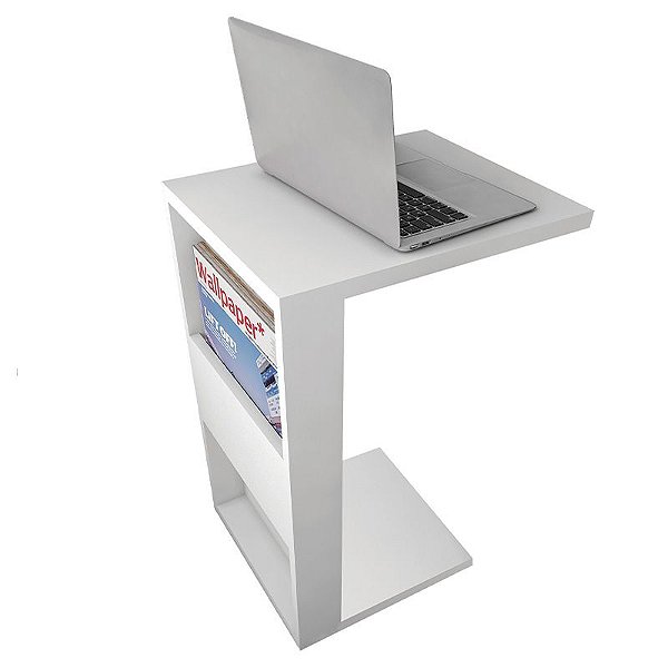 Mesa De Apoio Para Notebook e Sofá Branco Book Líder Design - Líder Casa