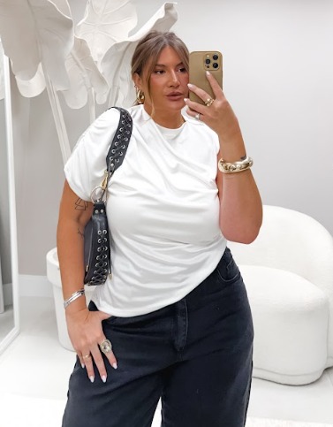 BLUSA ASSIMÉTRICA DRAPEADA