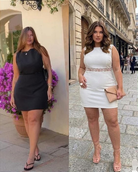 Vestido com Detalhe em Renda