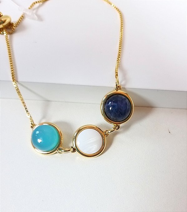 Pulseira 3 Pedras Naturais