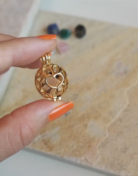 Pingente Chamador de Anjo com Quartzo Rosa
