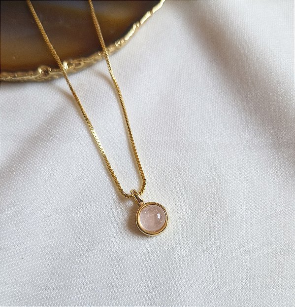 Colar Quartzo Rosa Básico