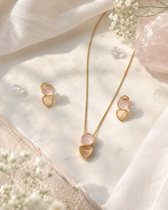 Conjunto Quartzo Rosa