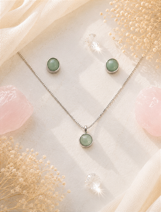 Conjunto Quartzo Verde Esfera