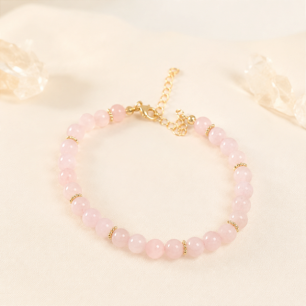 Pulseira Quartzo Rosa Natural