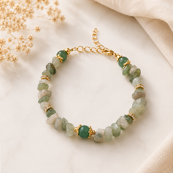 Pulseira Quartzo Verde – Cura, Renovação e Equilíbrio