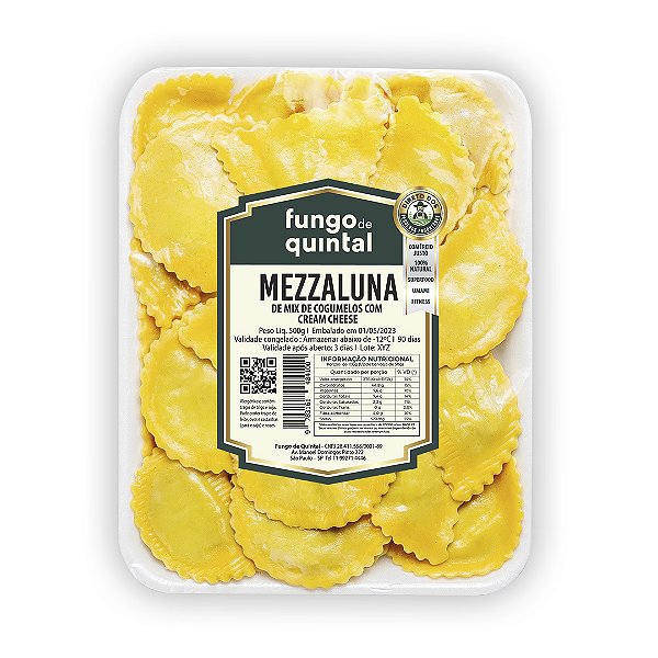 Mezzaluna de Mix de Cogumelos com Cream Cheese - 500g