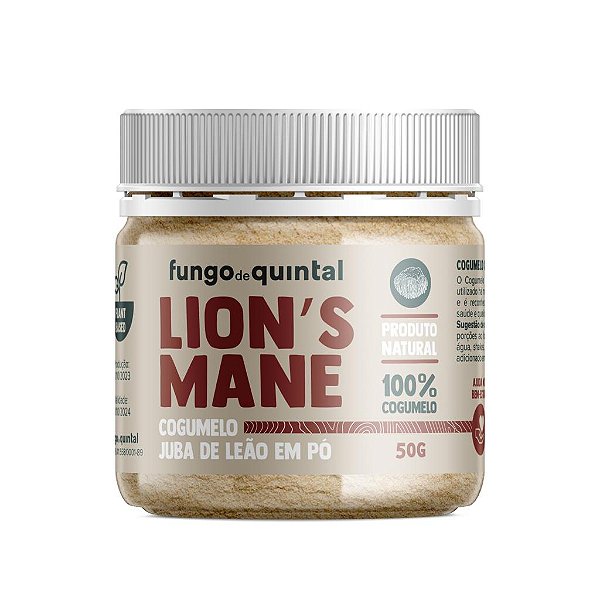 Lion's Mane Cogumelo Juba de Leão em Pó - Fungo de Quintal - 50g