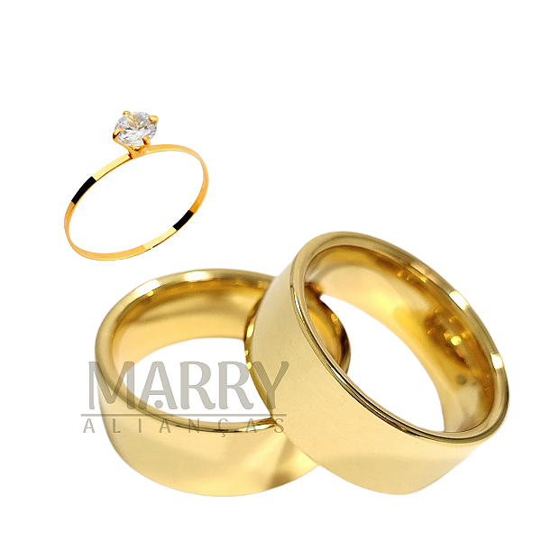 Aliança Casamento Ouro 18K 1 Friso