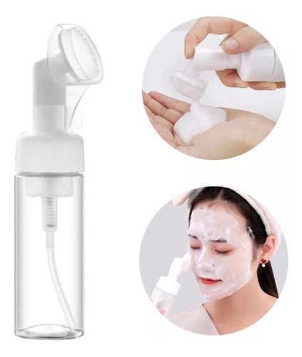 Frasco Espumador Limpeza Facial Escova Silicone Skin Care