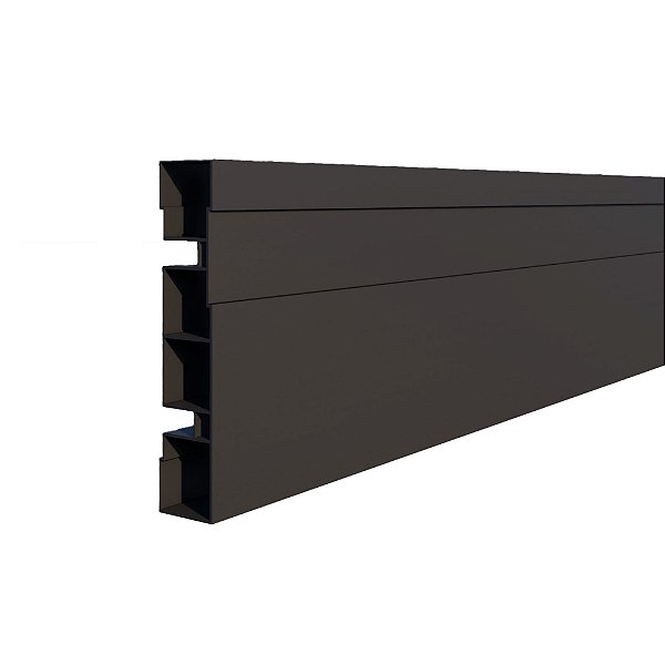 Rodapé de PVC 7 cm altura Frisado barra com 2 M PVC7  Preto