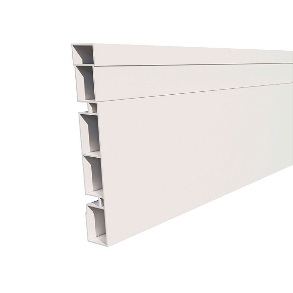 Rodapé de PVC 10 cm altura Frisado barra com 2 M PVC10 Branco