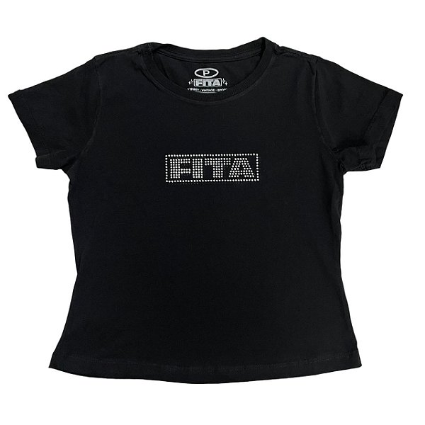 Baby Tee Bling Fita Corp Preta