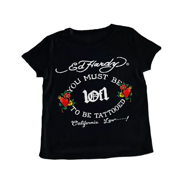 1of1 Ed Hardy "N1RVANA"  BabyTee Preta