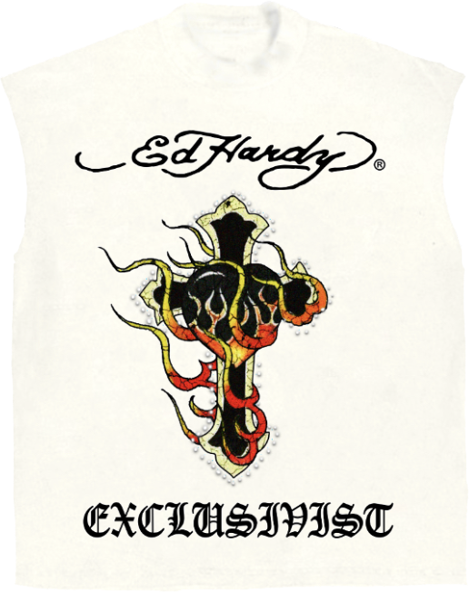 1of1 Ed Hardy "Love Religion"  Regata Machao Off White