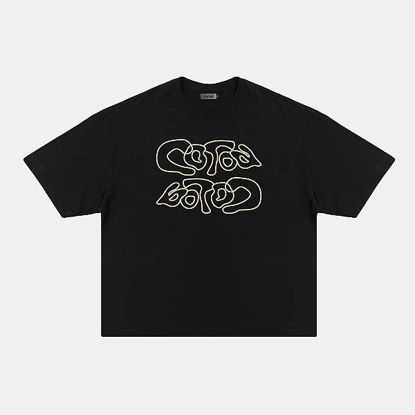 Camiseta Boxy Double Coroa Preto