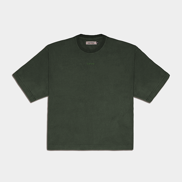 Camiseta Boxy Basic Coroa Verde