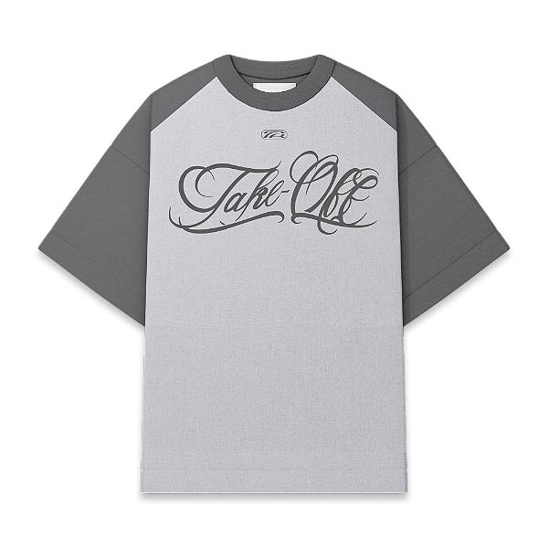 Camiseta Raglan Typeform Cinza Take Off