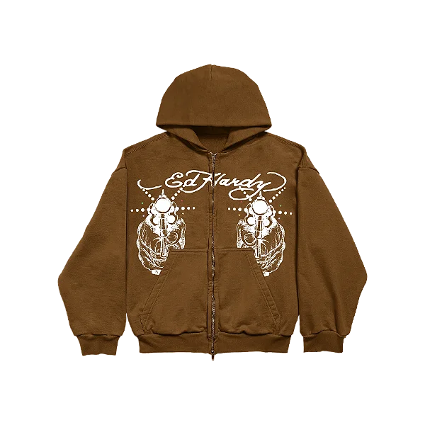 Hoodie Ed Hardy "Light Shot" Brown