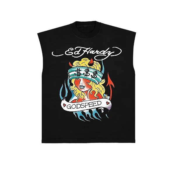 Sleeveless Tee Ed Hardy "Godspeed" Black