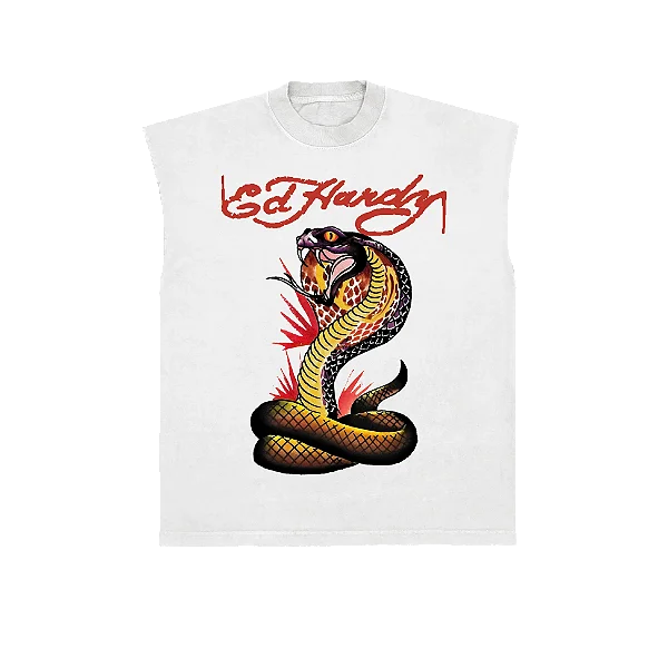 Sleeveless Tee Ed Hardy "Serpent" White