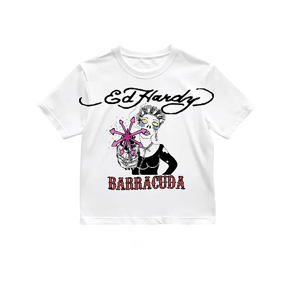 Baby Tee Ed Hardy "Barracuda" White