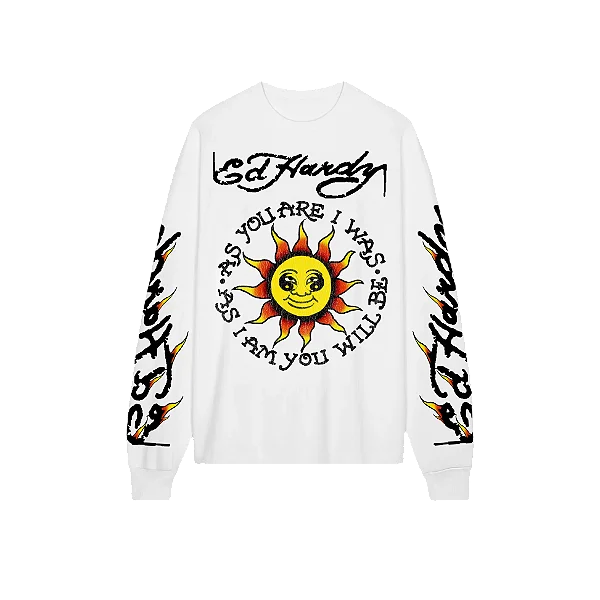 Longsleeve Tee Ed Hardy "Suns Messenger" White
