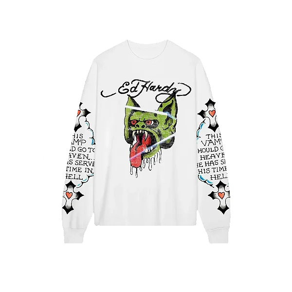 Longsleeve Tee Ed Hardy "Vamp" White