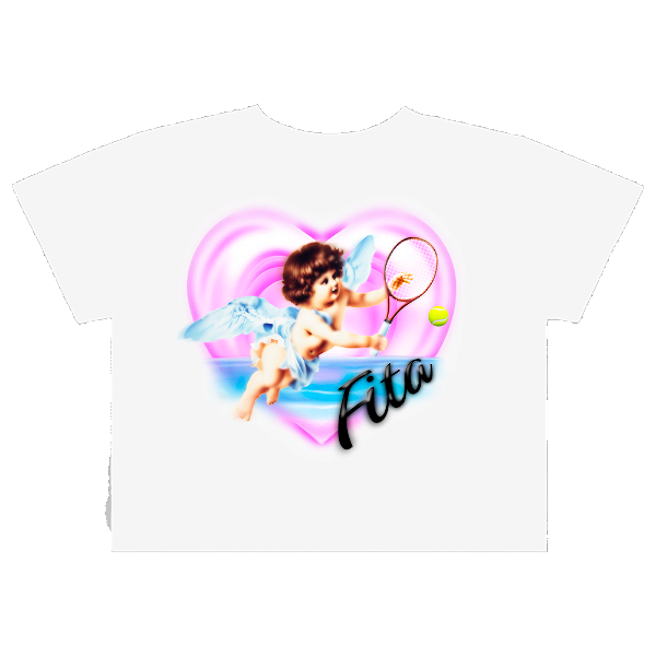 Baby Tee Fita Cupido Branca