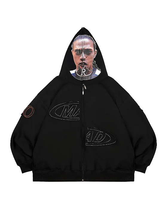 JAQUETA FULL ZIP SÓSIA DO RONALDINHO (PRETO) MAD X R10